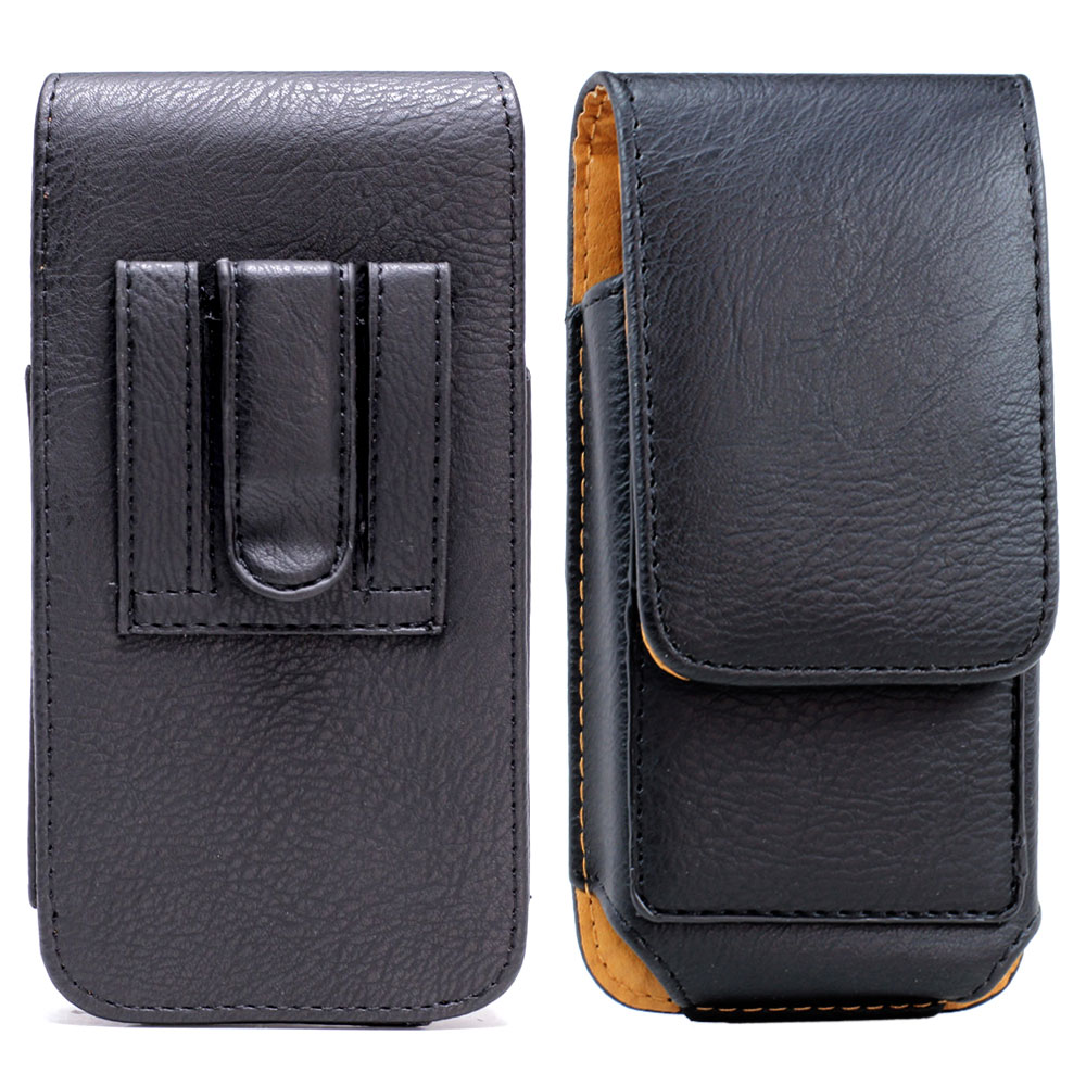 Vertical Card Pocket Double Loop Belt Clip Pouch Large 31 Fits iPHONE 13 and more (Black)